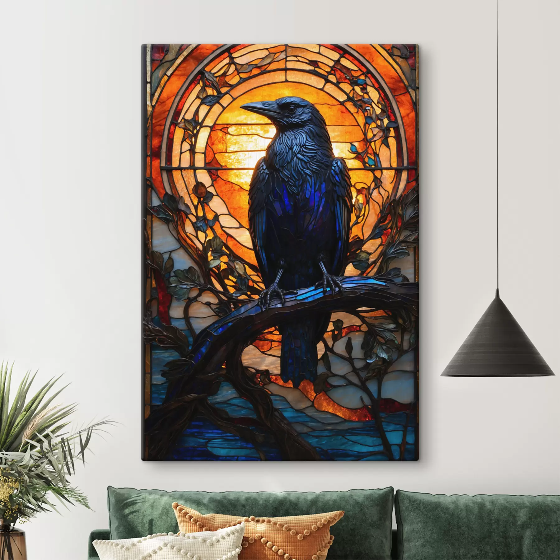 Obraz Kruk na gałęzi s38591