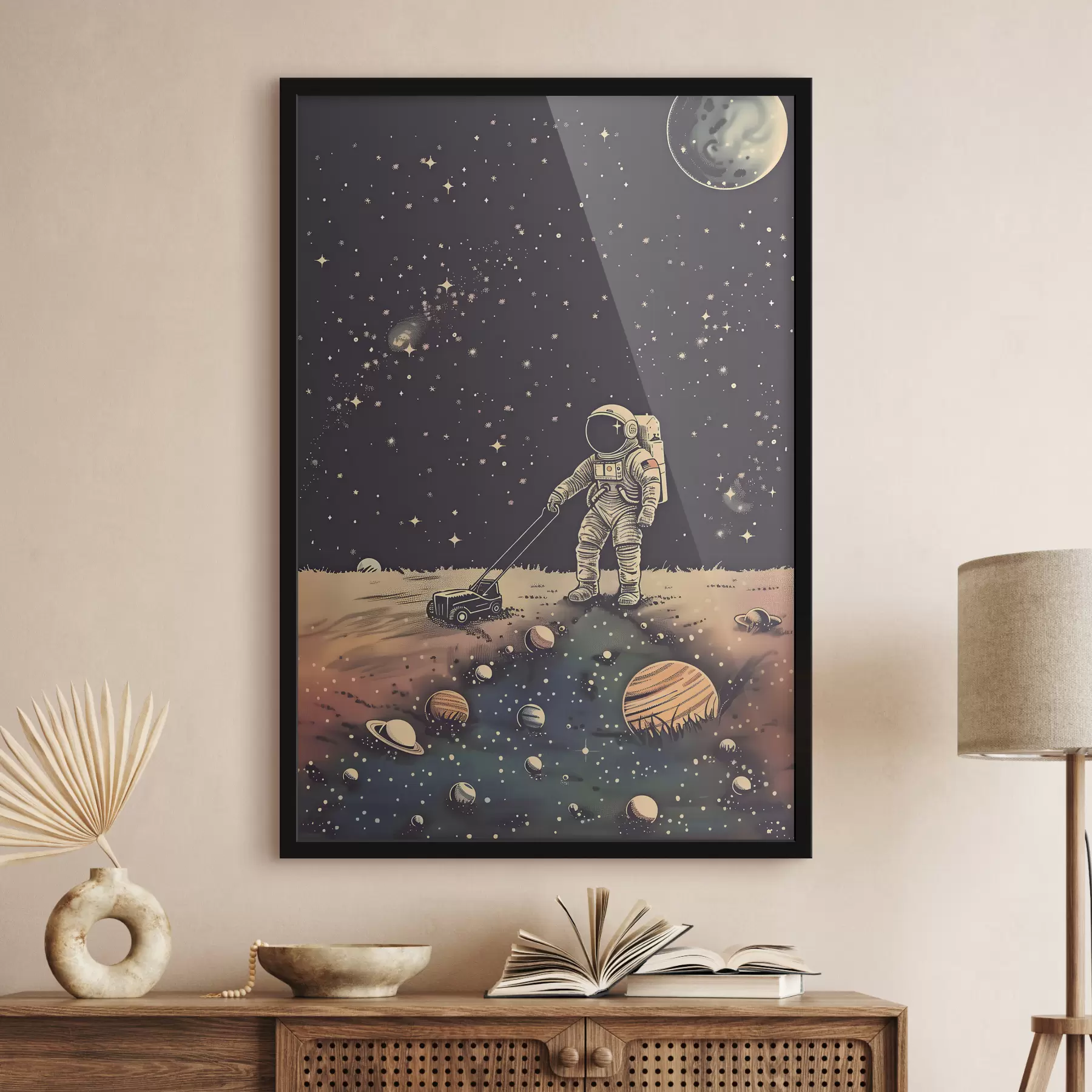 Fototapeta Astronauta z kosiarką w kosmosie f38637
