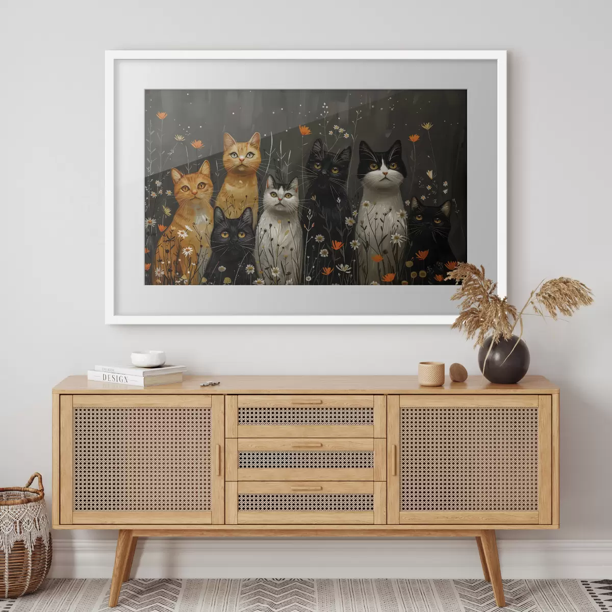 Plakat Koty w kwiatach f38798