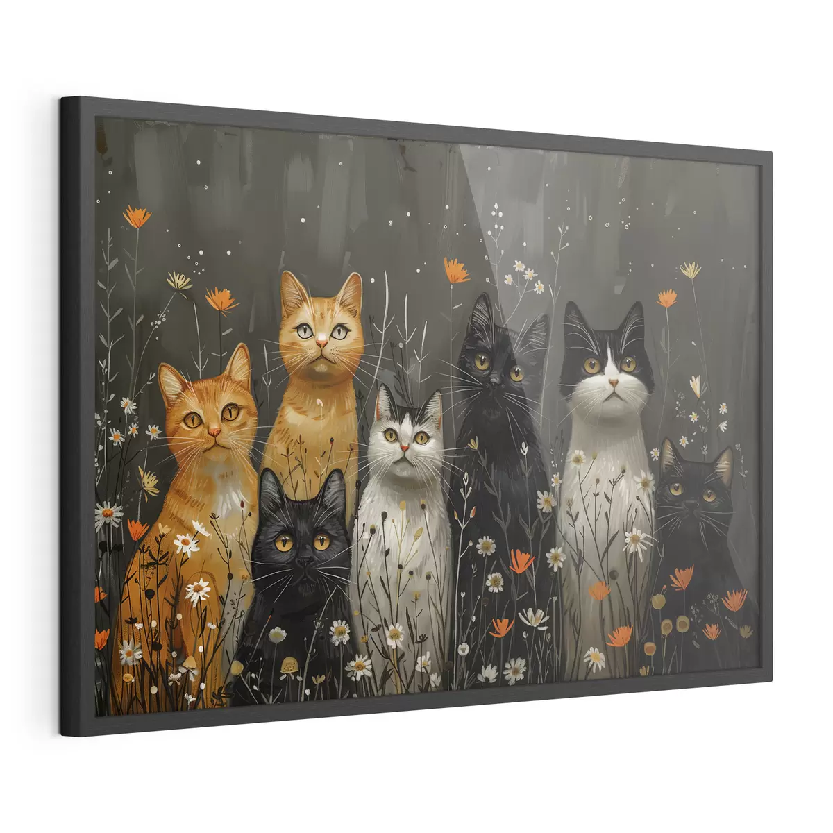 Plakat Koty w kwiatach f38798