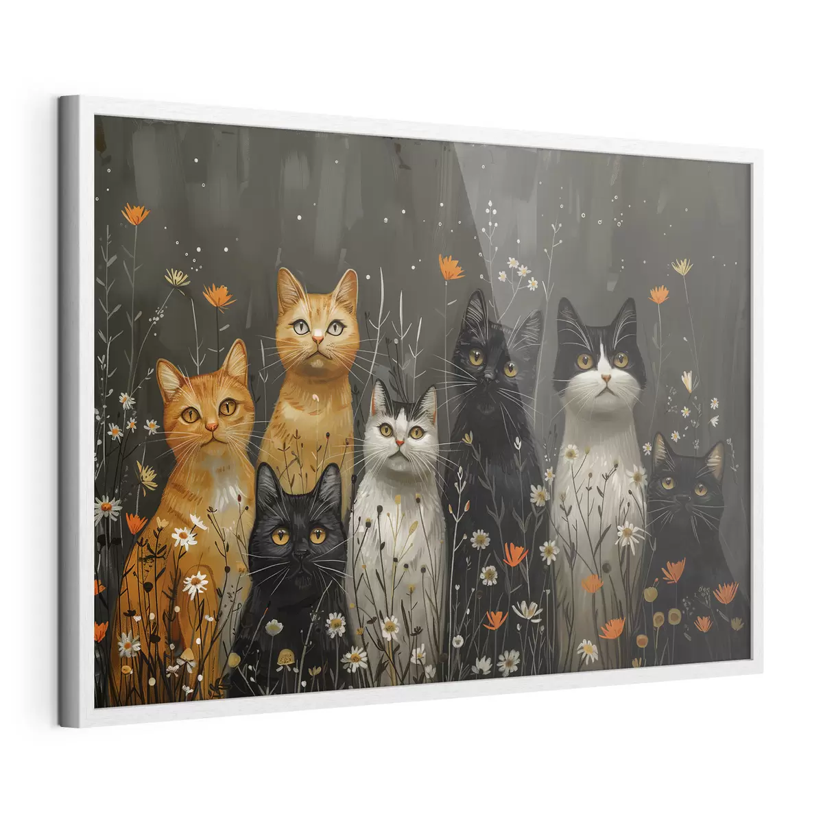 Plakat Koty w kwiatach f38798