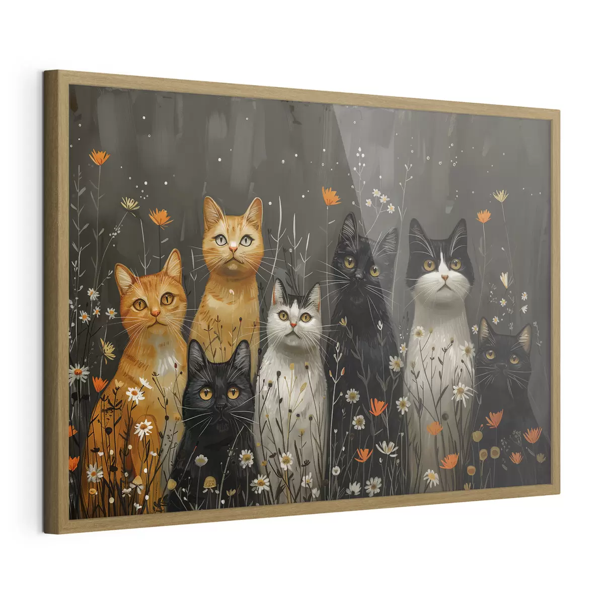 Plakat Koty w kwiatach f38798