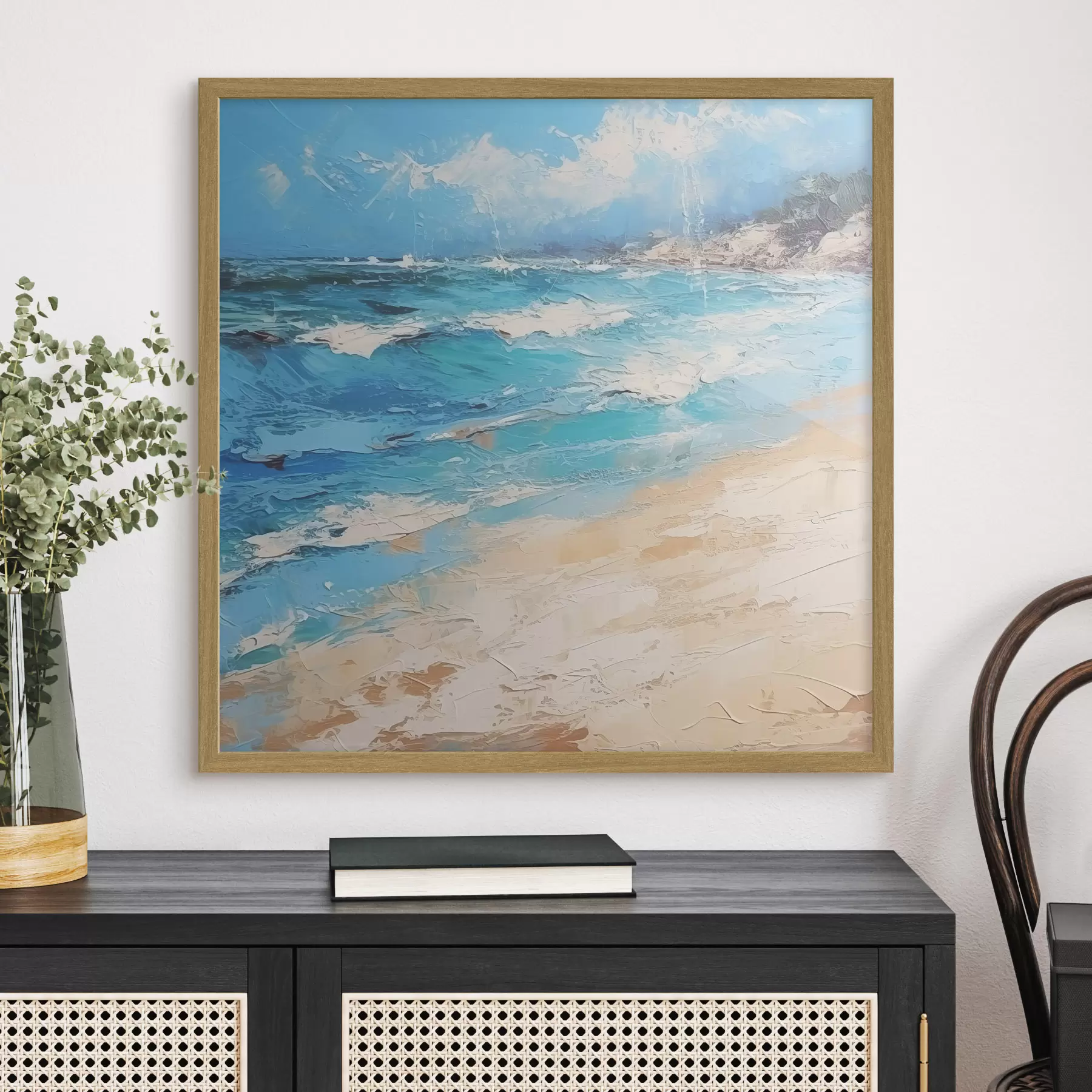 Fototapeta Morze, fale, plaża, piasek, obraz olejny, abstrakcja, krajobraz, krajobraz f38910