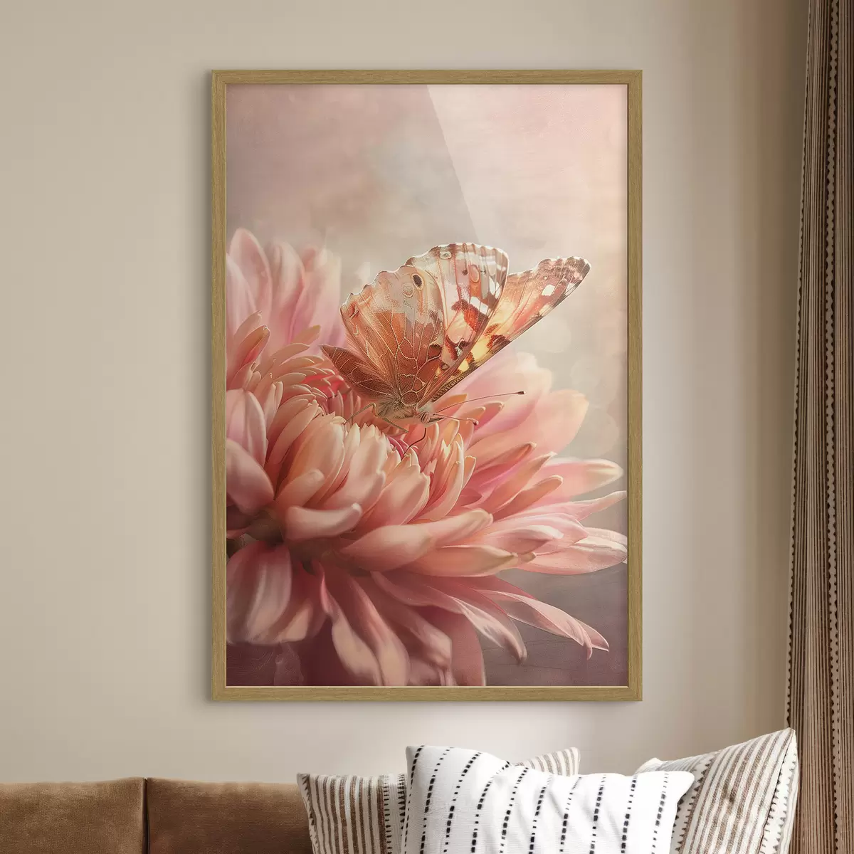 Plakat Motyl na dużym pąku kwiatowym f39071
