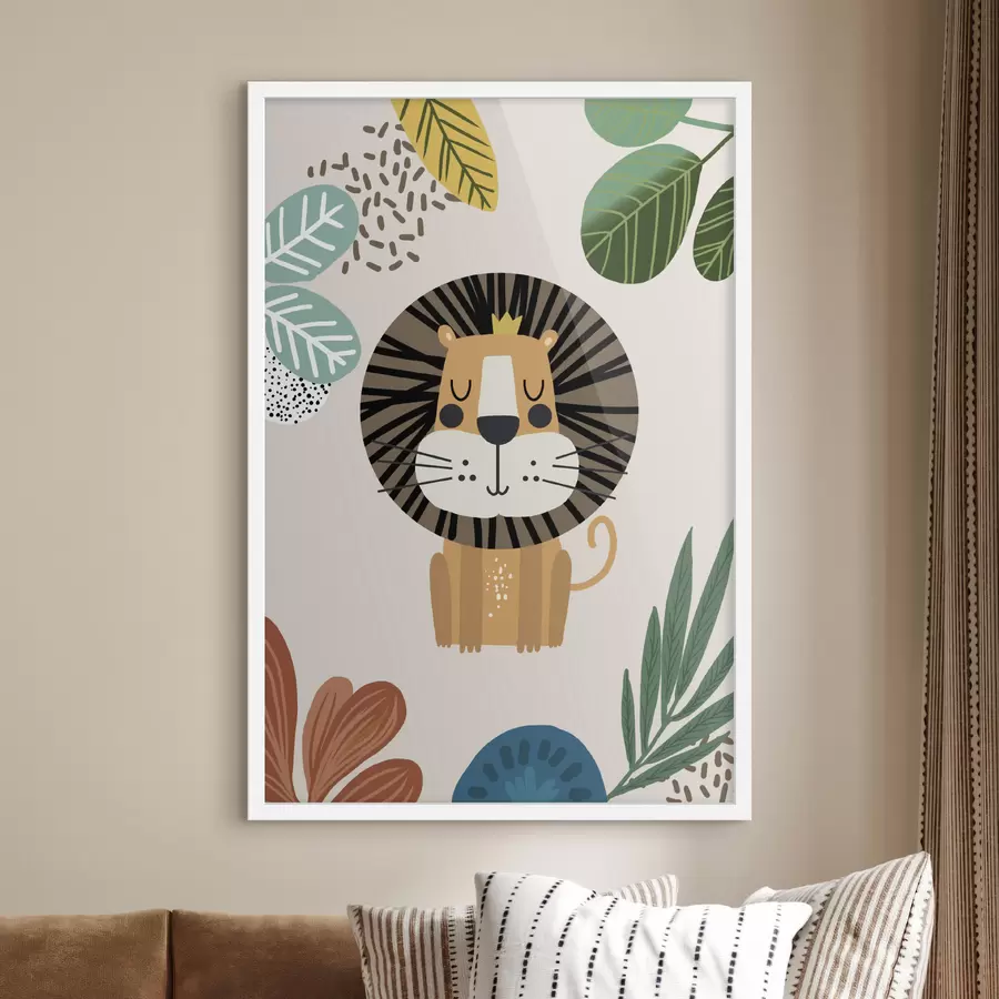Fototapeta Lew w dżungli w stylu safari, boho f39095