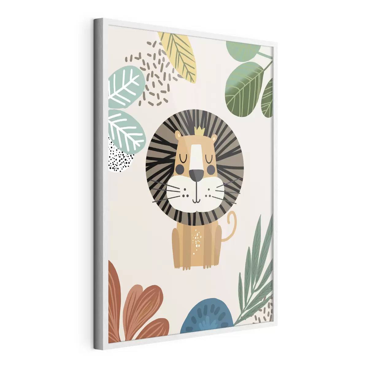 Plakat Lew w dżungli w stylu safari, boho f39095