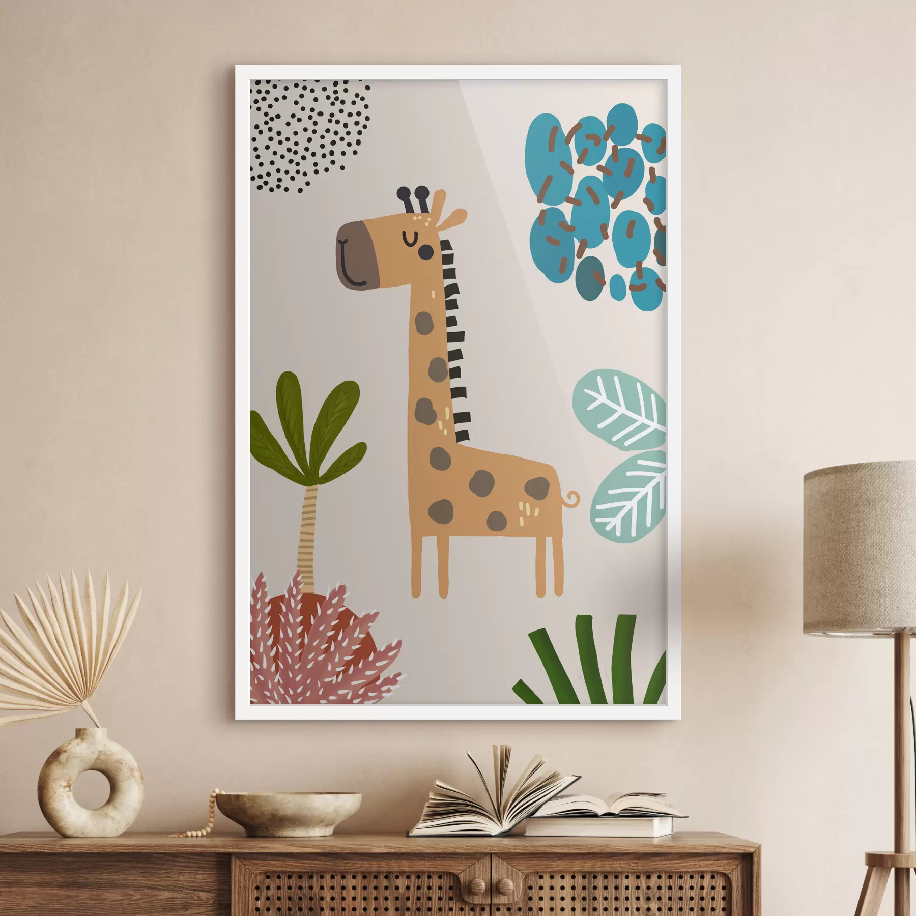 Fototapeta Żyrafa w dżungli w stylu safari, boho f39096