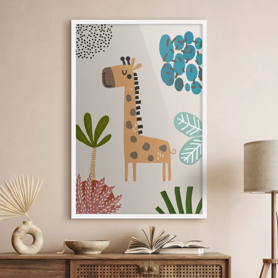 Fototapeta Żyrafa w dżungli w stylu safari, boho f39096