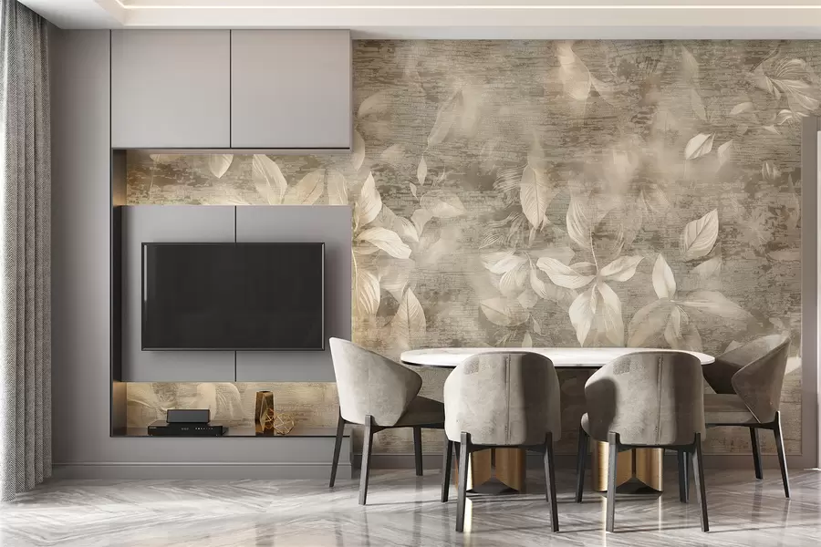 Fototapeta Vintage egzotyczne liście w00874v1