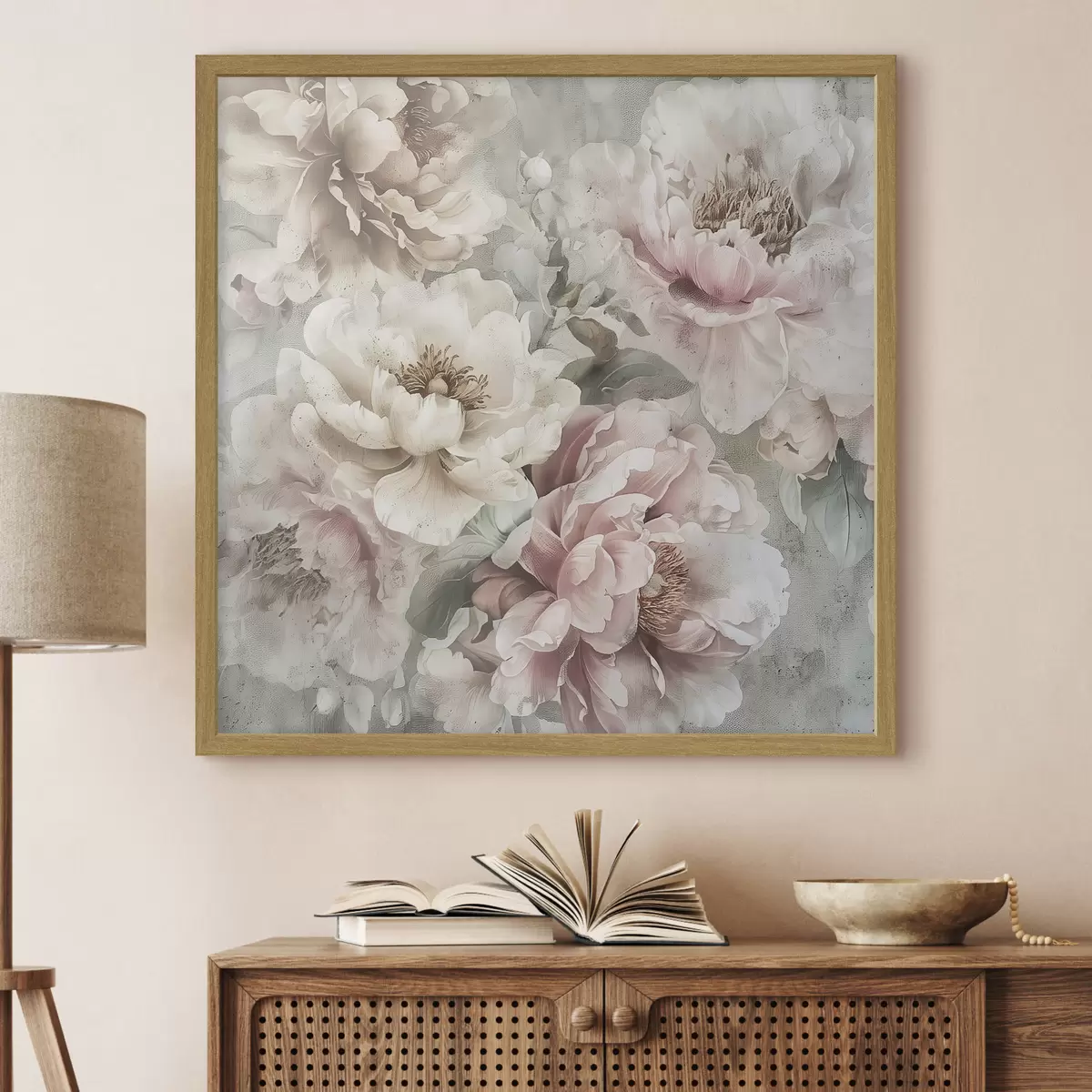 Plakat Vintage piwonie f39345