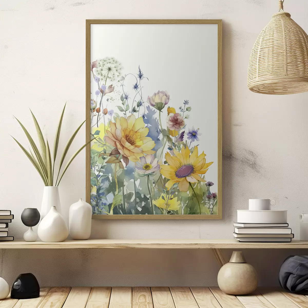 Plakat Letnie kwiaty akwarelowe f39340