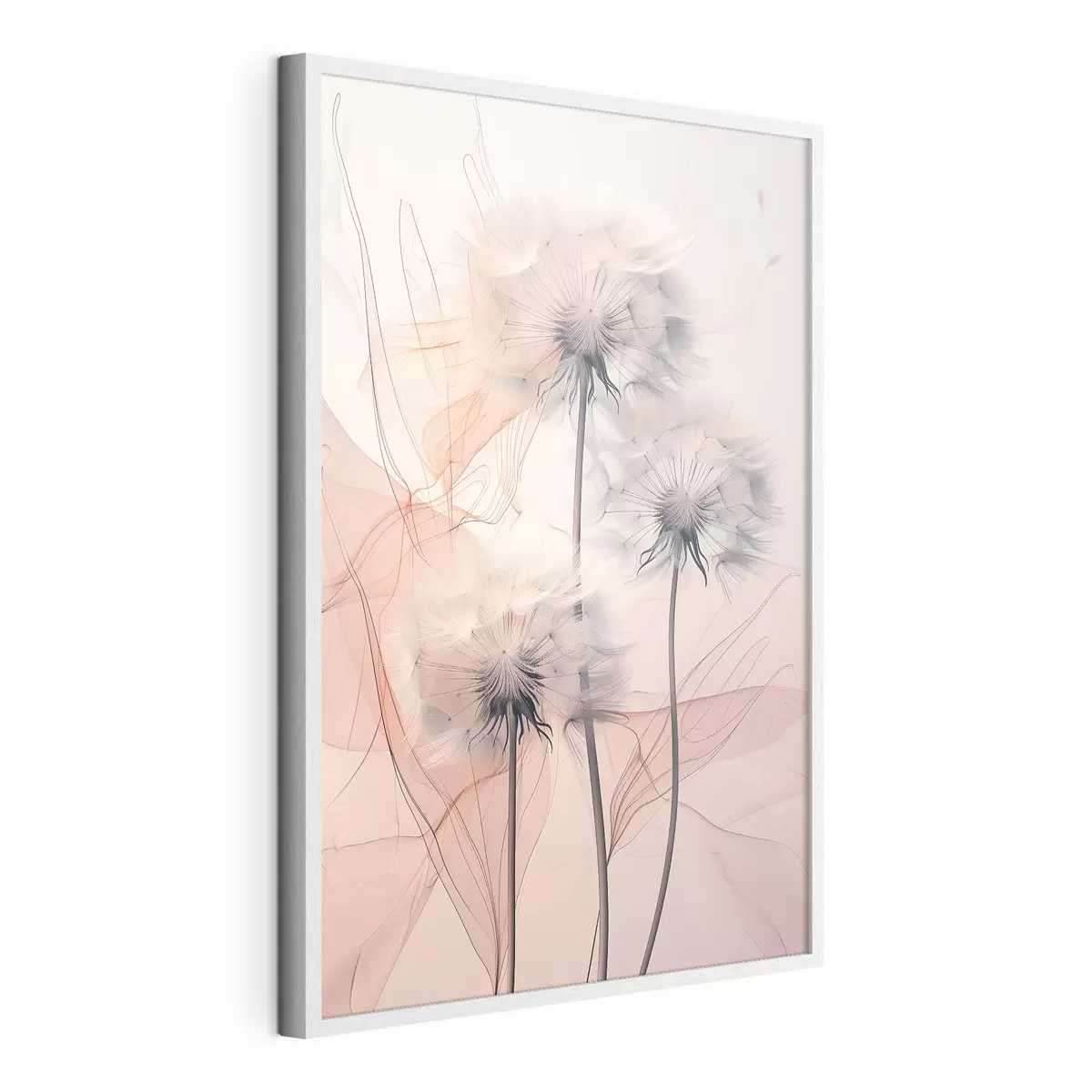 Plakat Delikatne mlecze na abstrakcyjnym tle f39199