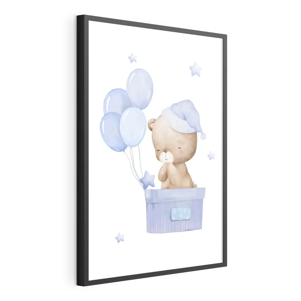 Plakat Uroczy miś z radosnymi balonami f37918v1