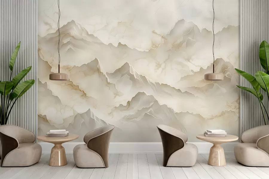 Fototapeta Górski krajobraz z licznymi skałami w stylu łagodnego onyksu w01279