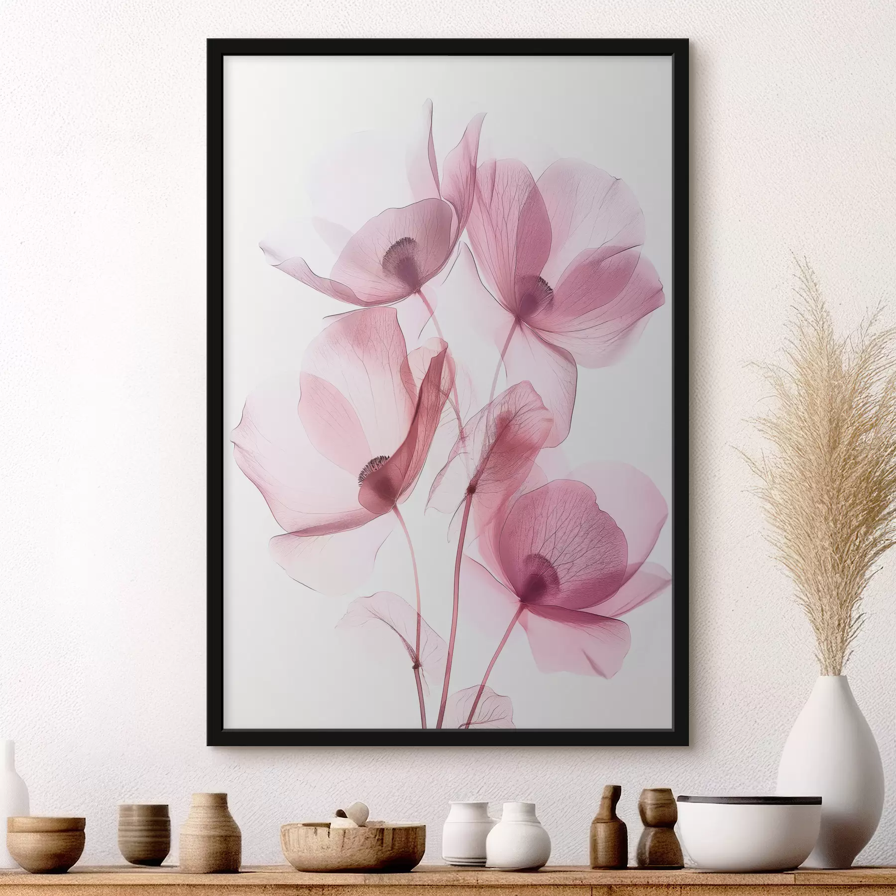 Fototapeta Stylowe przezroczyste kwiaty nowy trend f39575
