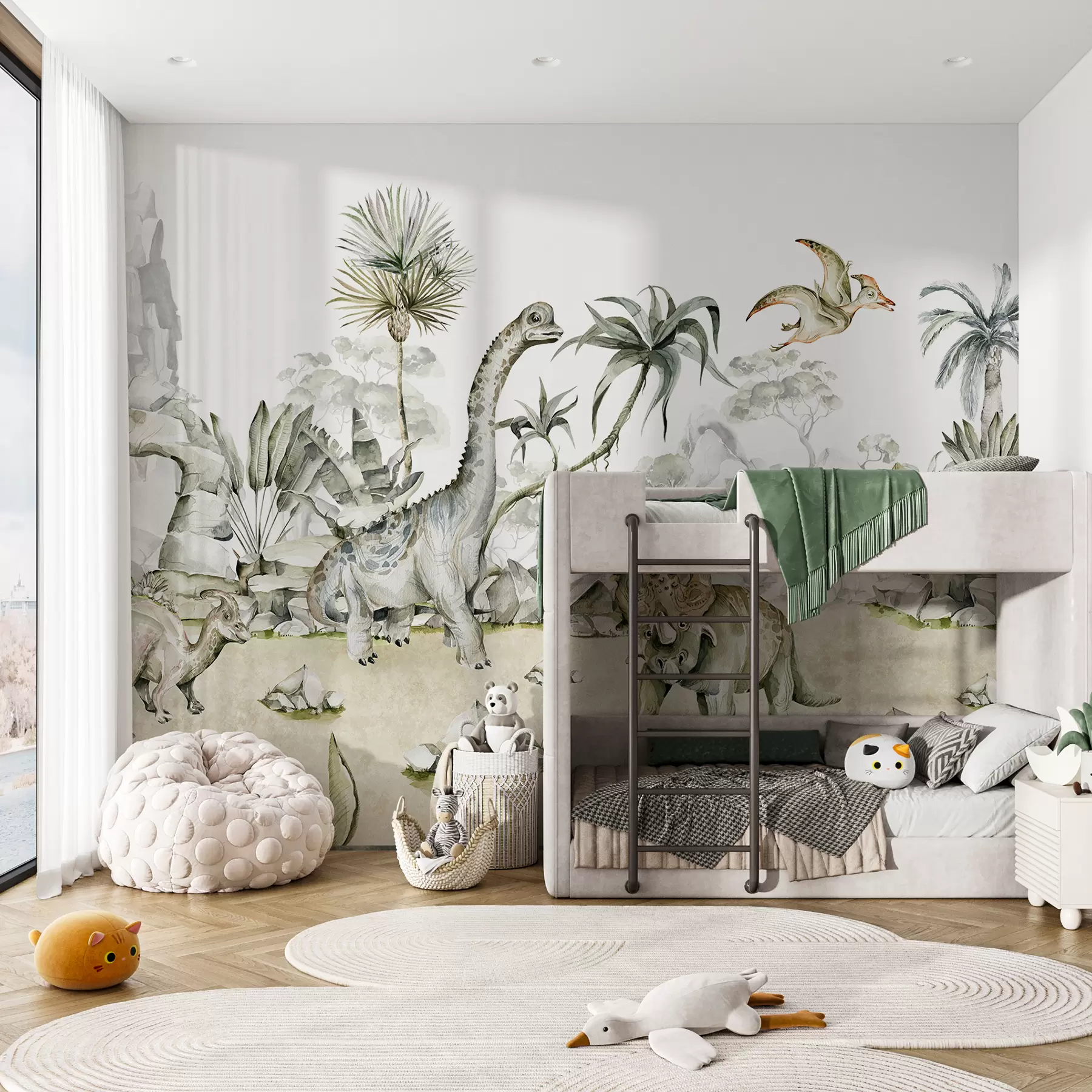 Fototapeta Świat dinozaurów w stylu akwareli w00847