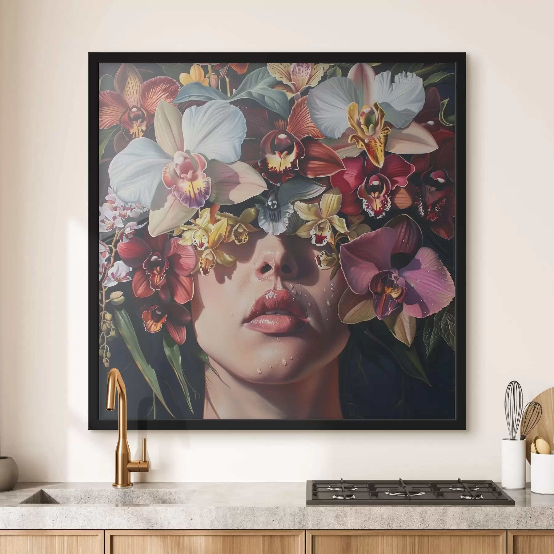 Fototapeta Dziewczyna i duże orchidee f39229