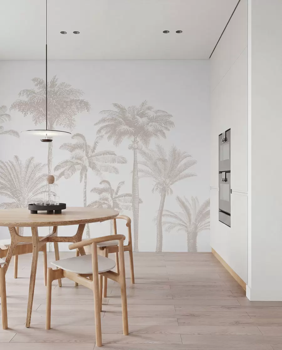 Fototapeta Minimalna oaza tropikalnych palm w08111