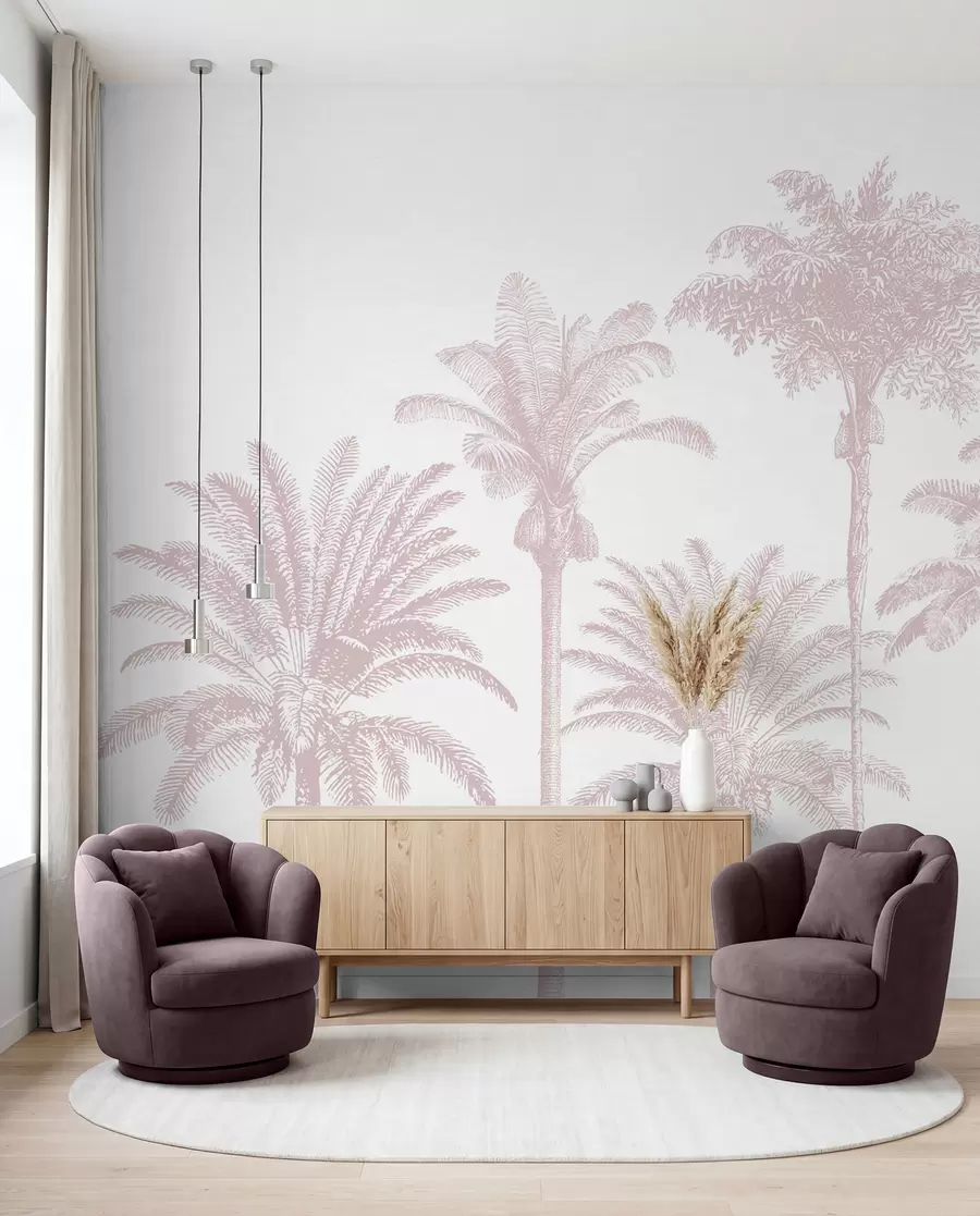 Fototapeta Gaj palmowy w różu w08111v1