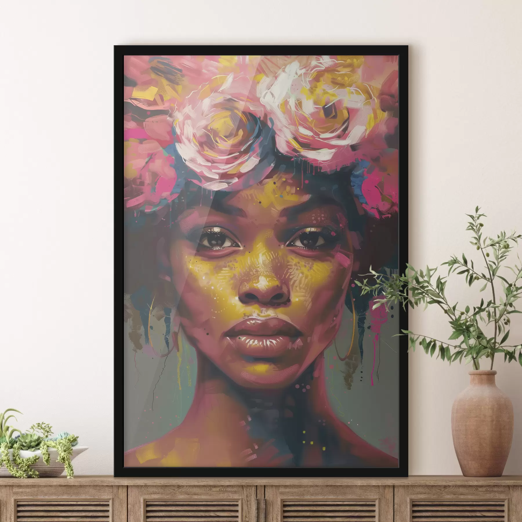 Fototapeta Dziewczyna w wieńcu kwiatów f39885