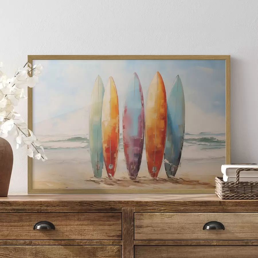 Fototapeta Malowanie desek surfingowych na plaży f39938