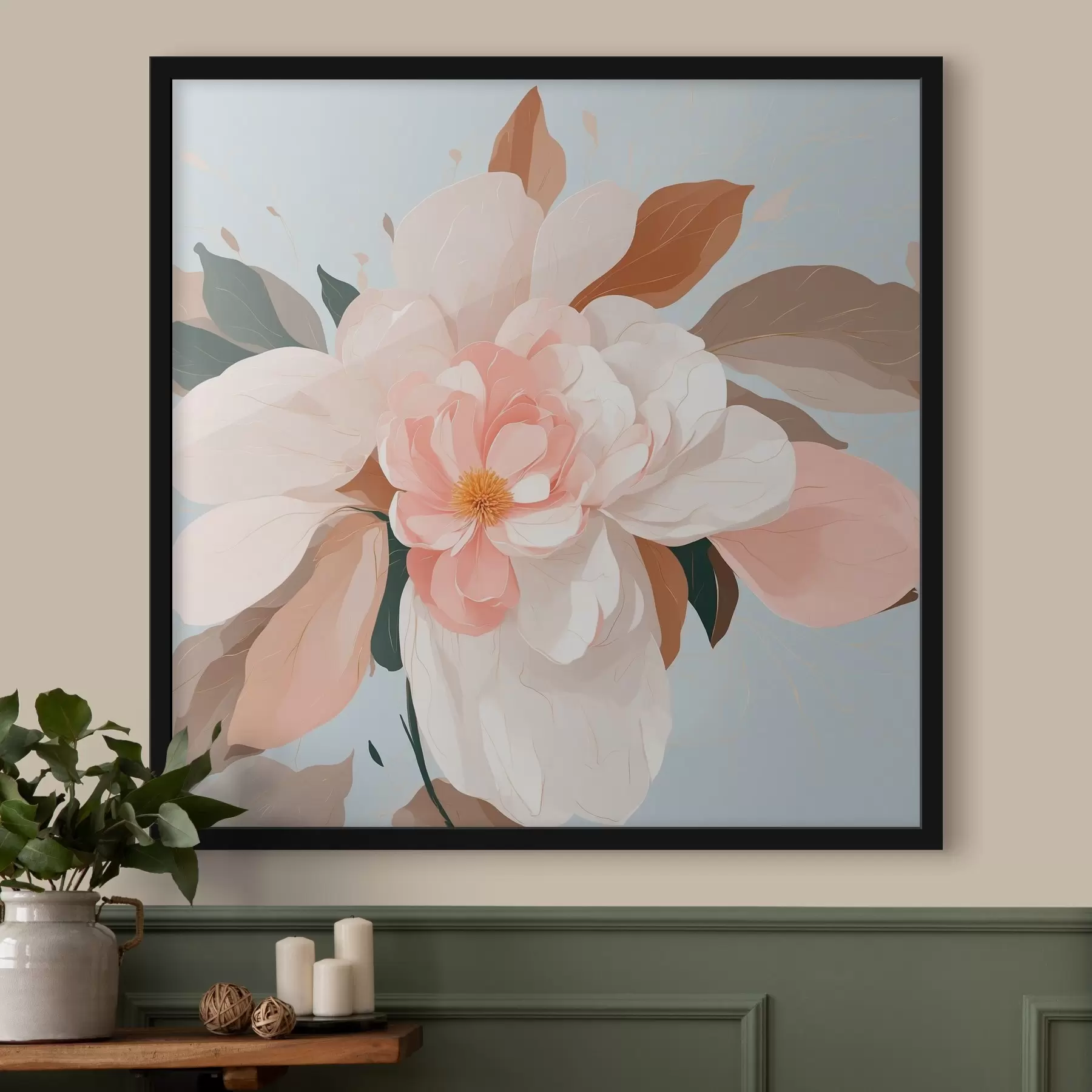 Fototapeta Kwiat z bliska na niebieskim tle f40057