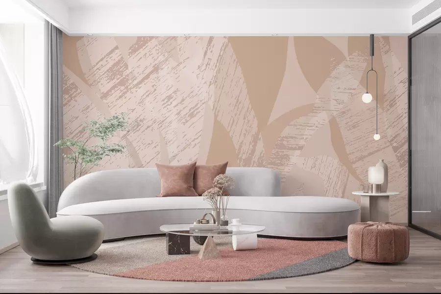 Fototapeta Liście grunge w kolorze brzoskwiniowym w08178