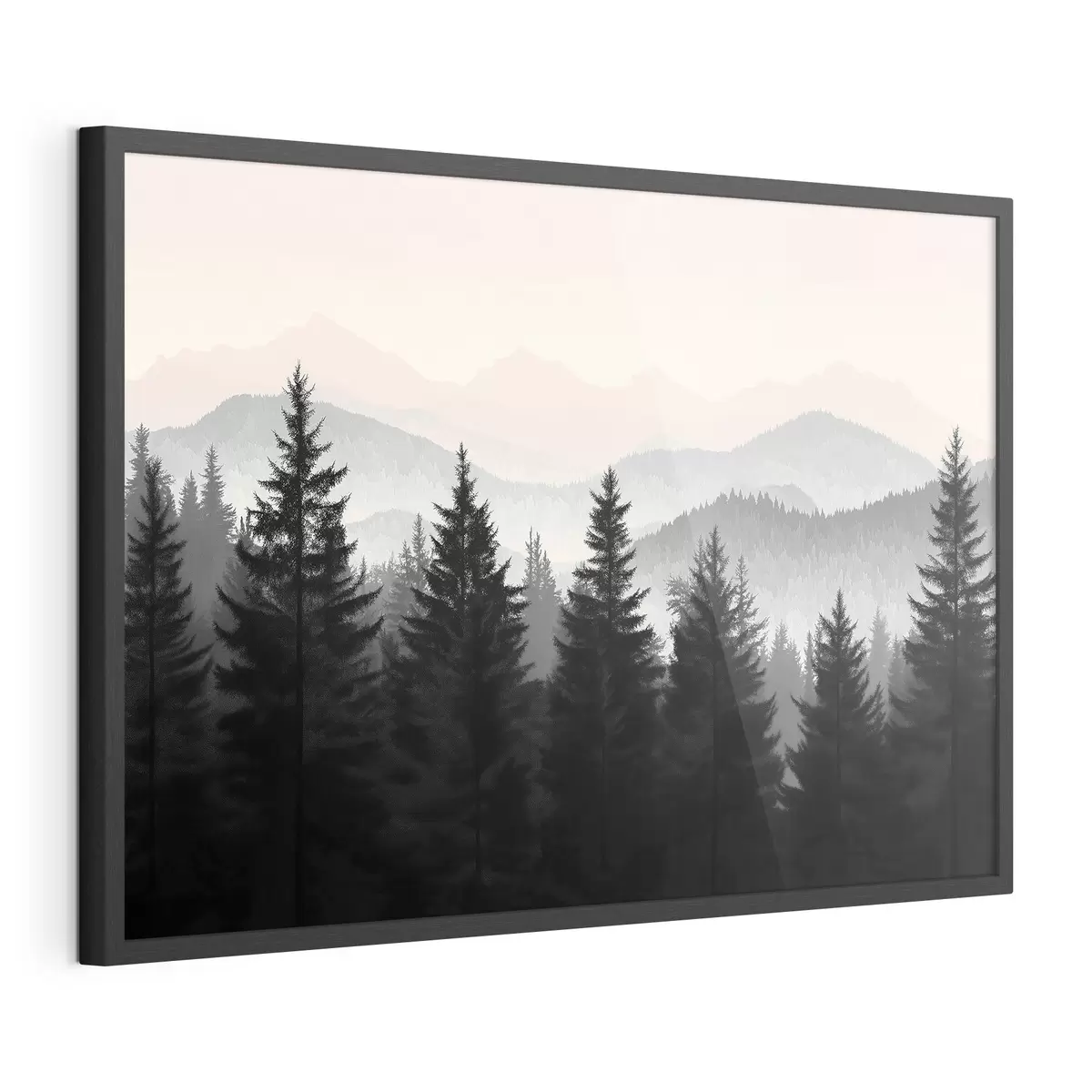 Plakat Las z górami w tle f40281