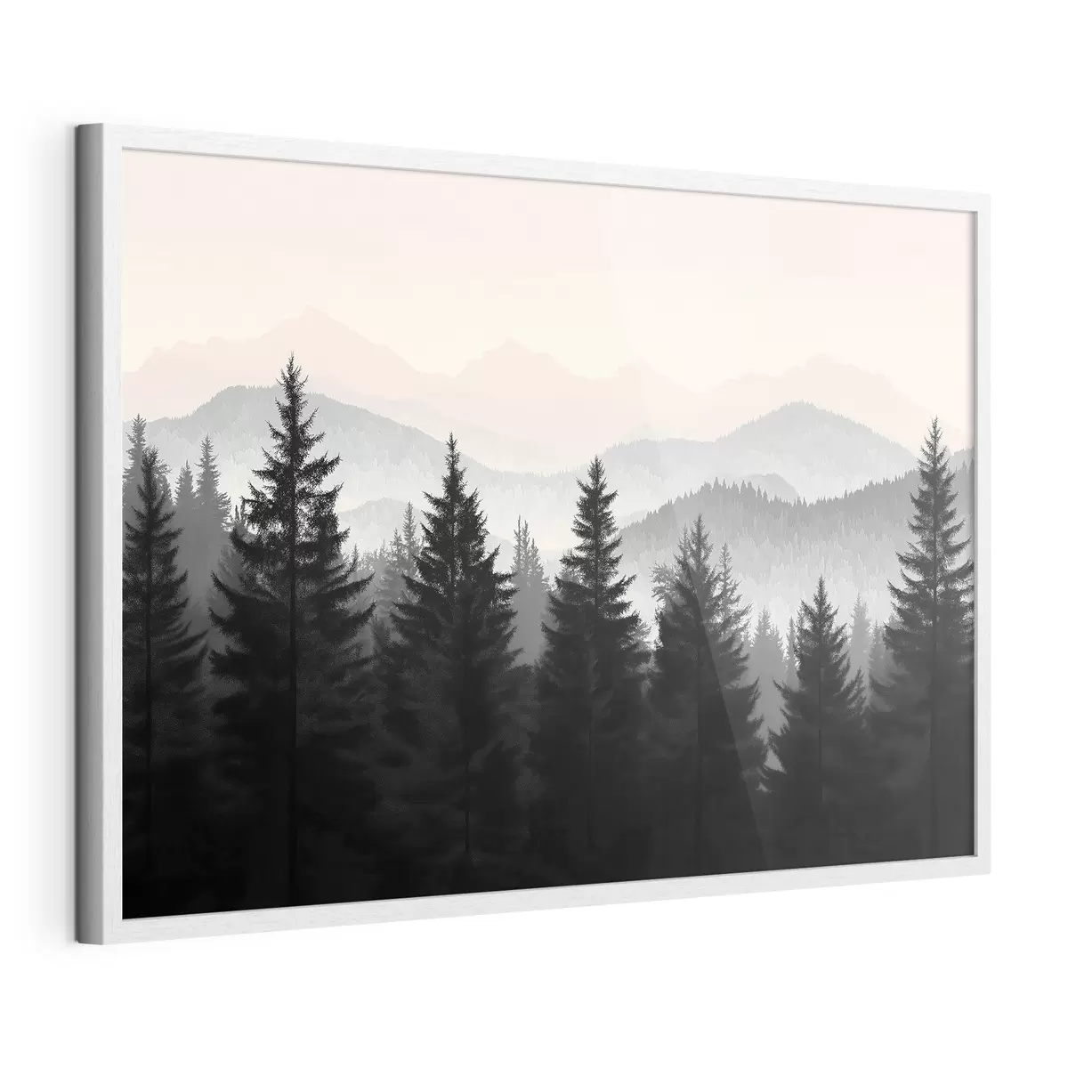 Plakat Las z górami w tle f40281