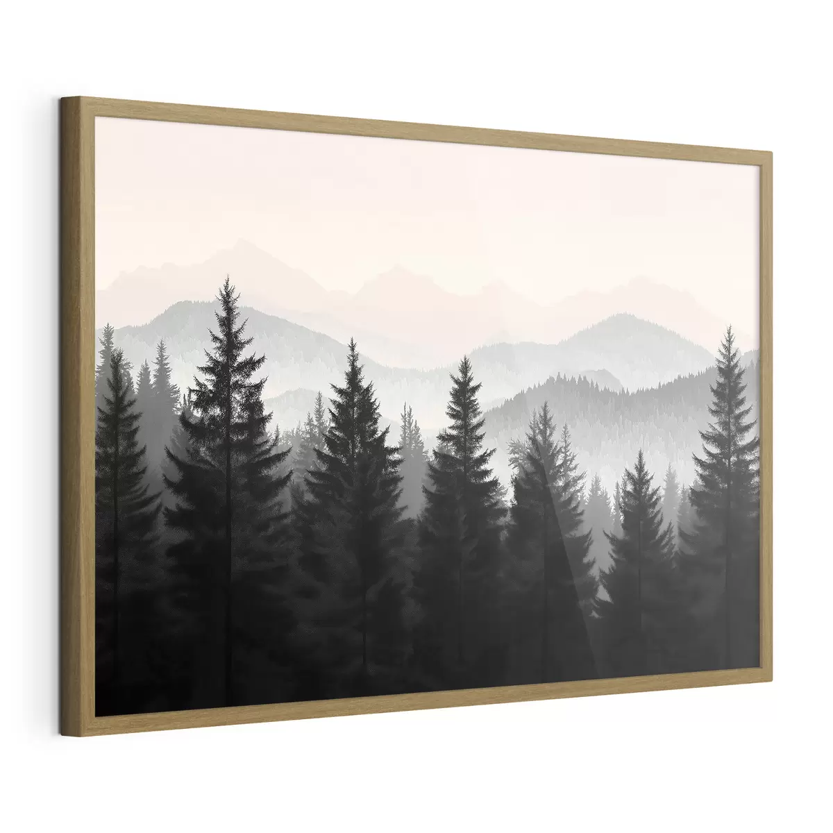 Plakat Las z górami w tle f40281