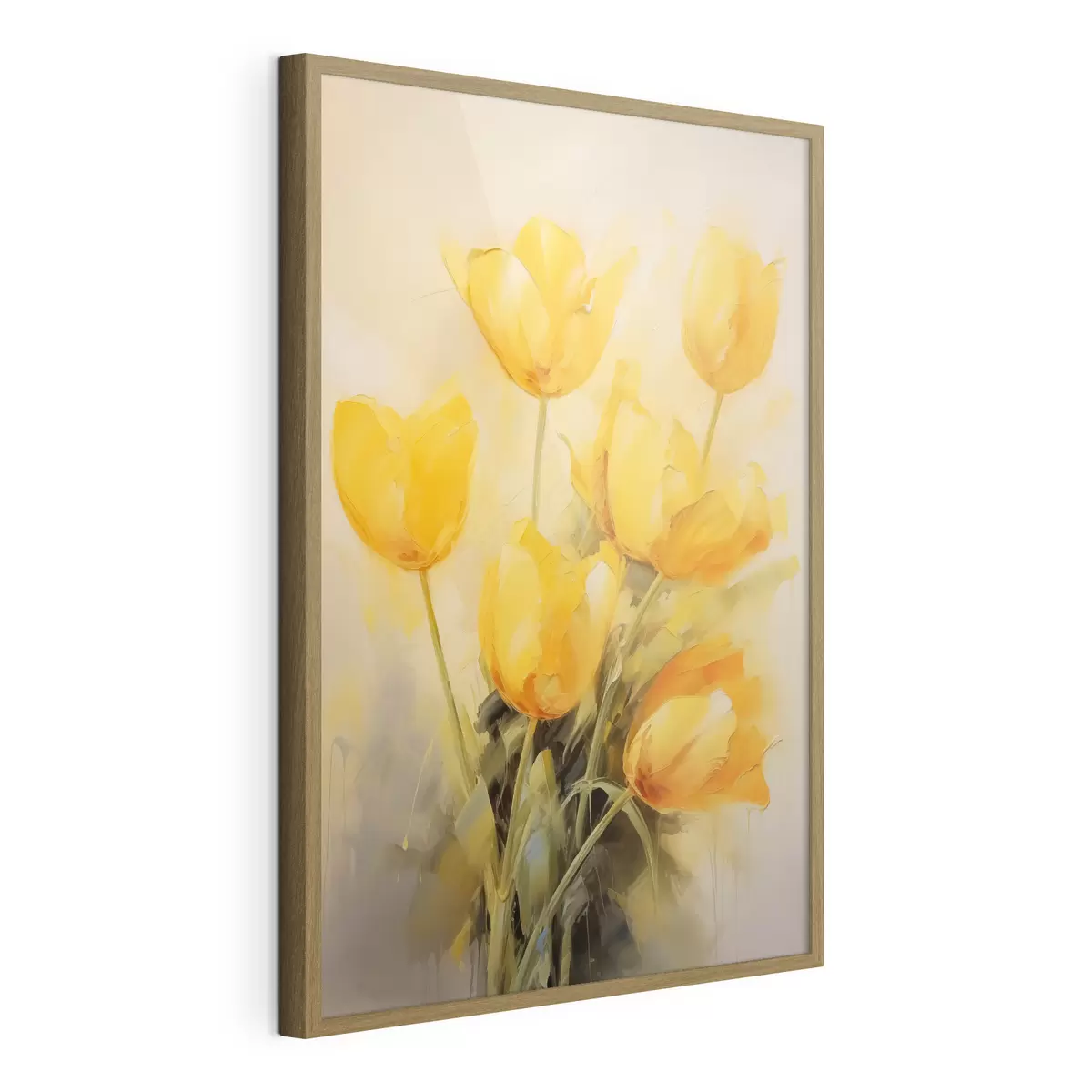 Plakat Żółte tulipany imitacja obraz olejny f40318