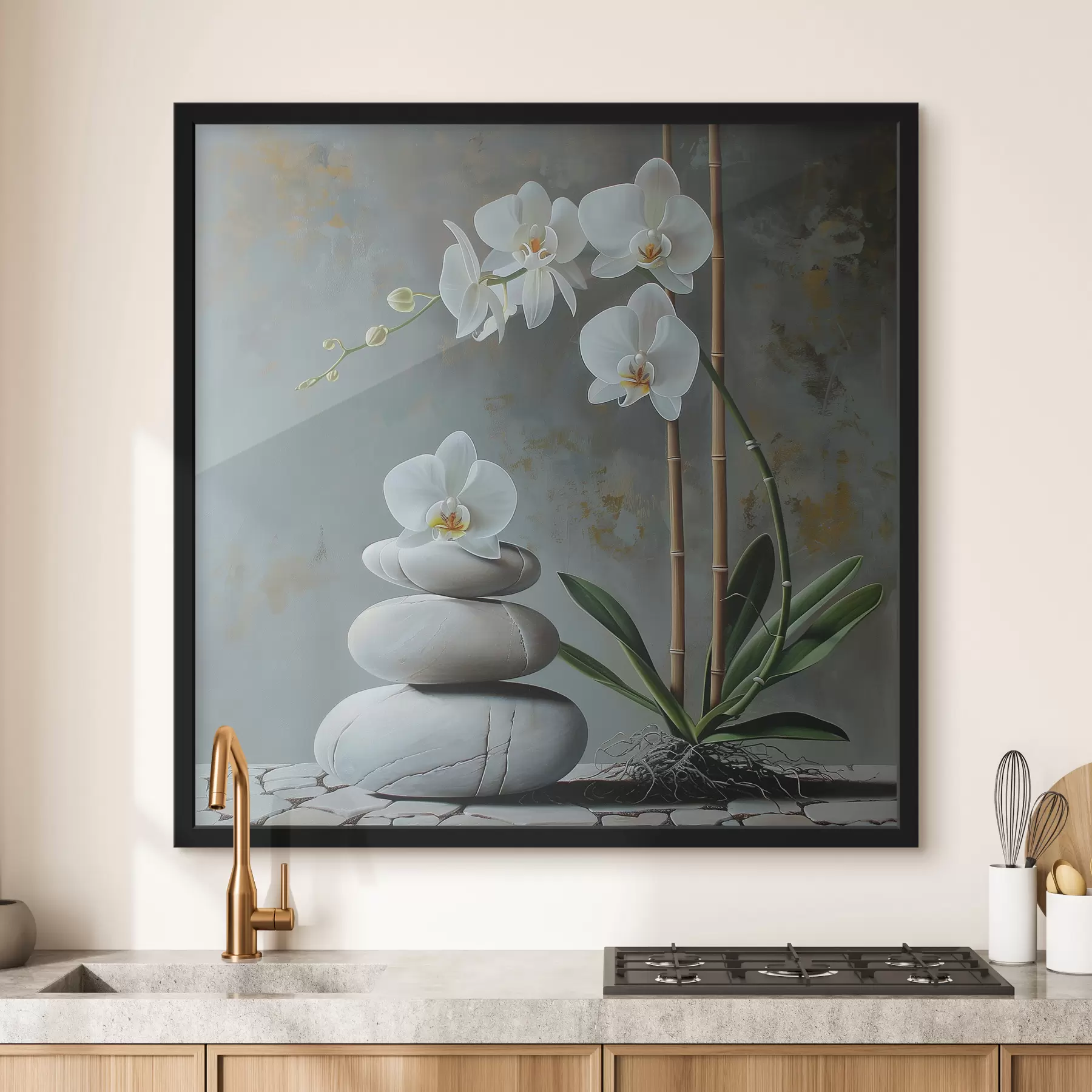 Fototapeta Orchidea na szarej ścianie f40368