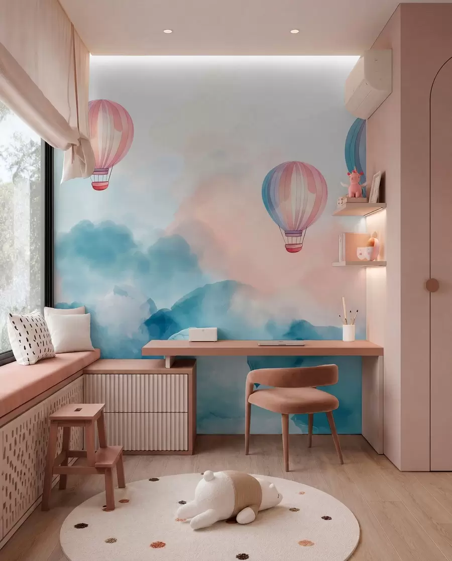 Fototapeta Balony akwarelowe w chmurach w01011