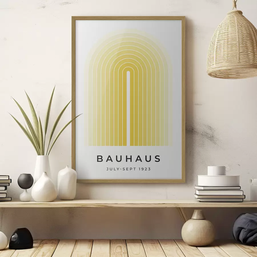 Fototapeta Abstrakcja Bauhausu w kolorze żółtym f40536