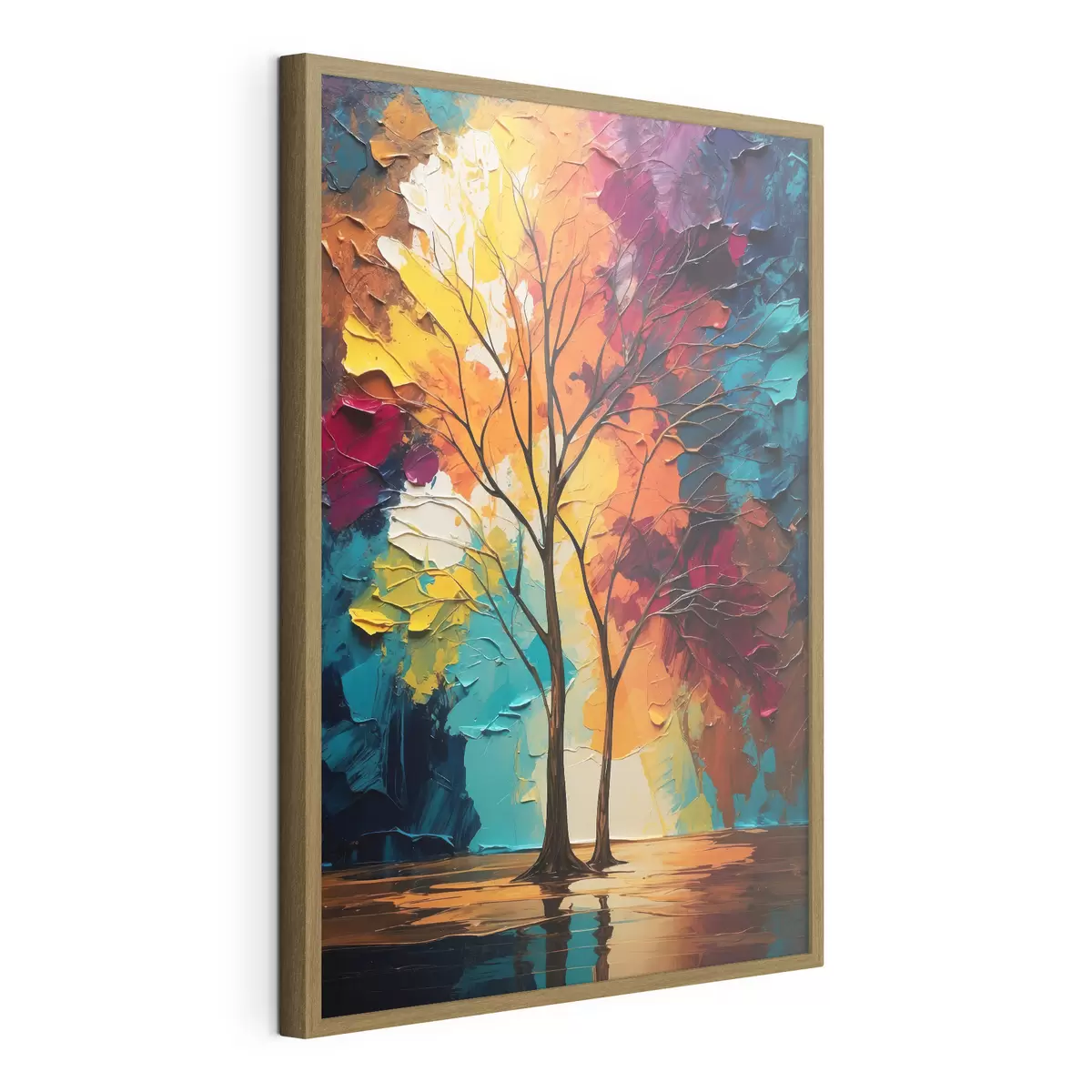 Plakat Drzewa na abstrakcyjnym tle f40460