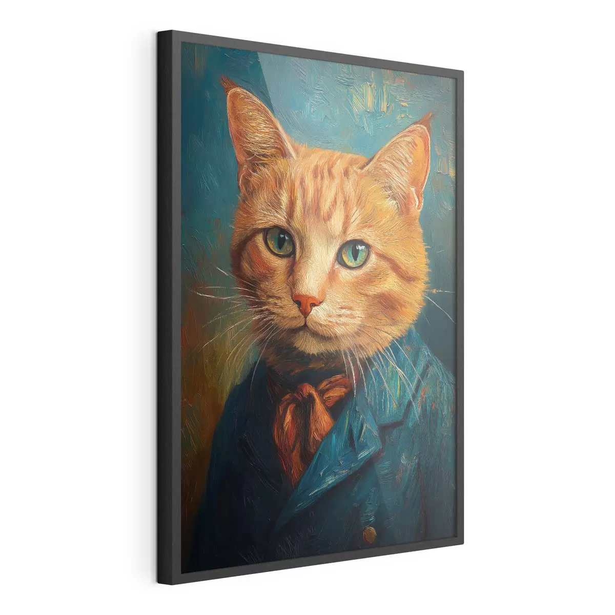 Plakat Czerwony kot w garniturze w stylu portretu Van Gogha f40647