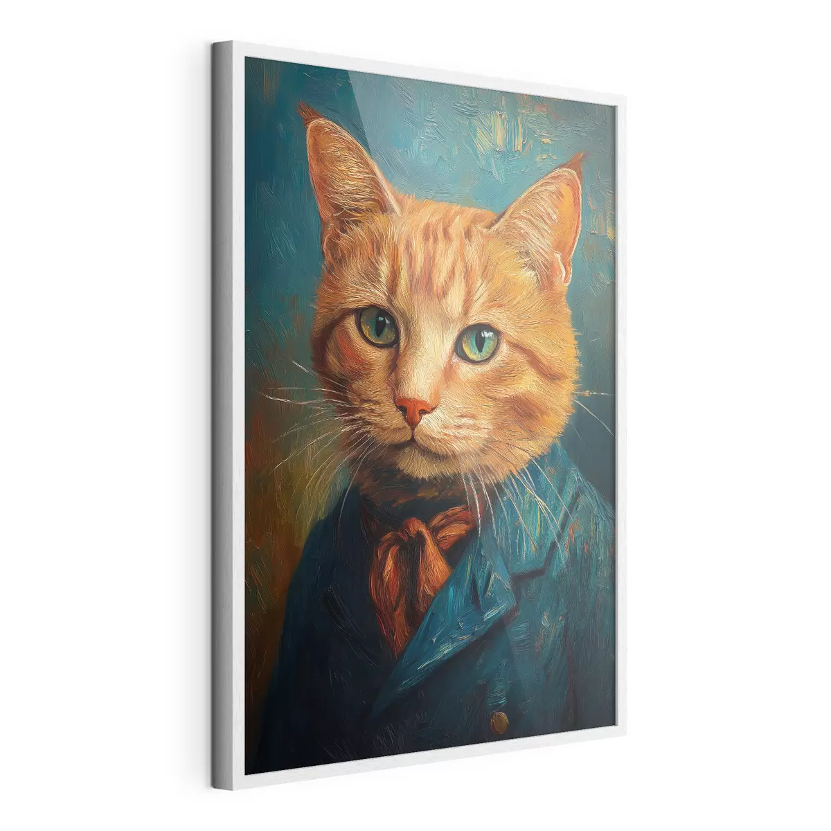 Plakat Czerwony kot w garniturze w stylu portretu Van Gogha f40647