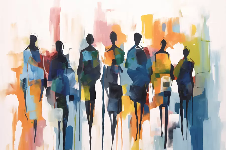 Fototapeta Sylwetki abstrakcyjnych ludzi w01559