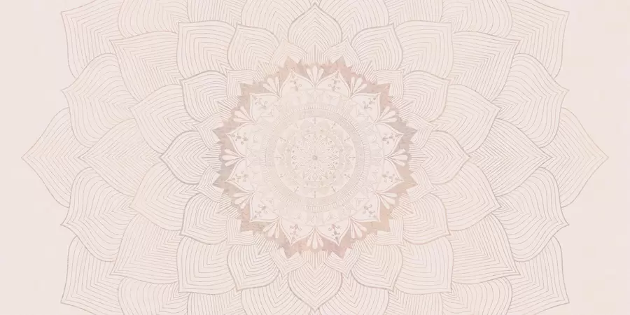 Fototapeta Okrągła mandala, tapeta do jogi lub do harmonizacji przestrzeni osobistej. Mandala ścienna w ciepłych pastelowych kolorach na teksturowanym nieregularnym tle w01088