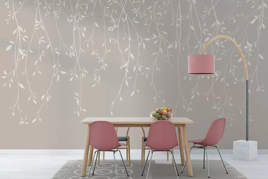 Fototapeta Wiszące gałęzie na pastelowym tle w01522