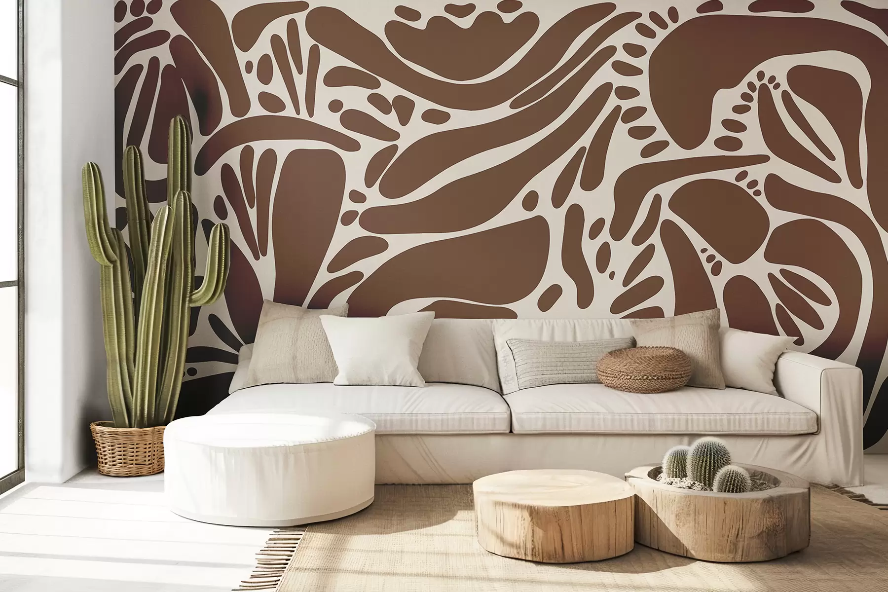 Fototapeta Abstrakcyjny wzór geometryczny, styl plemienny, kolor brązowy w01623v1