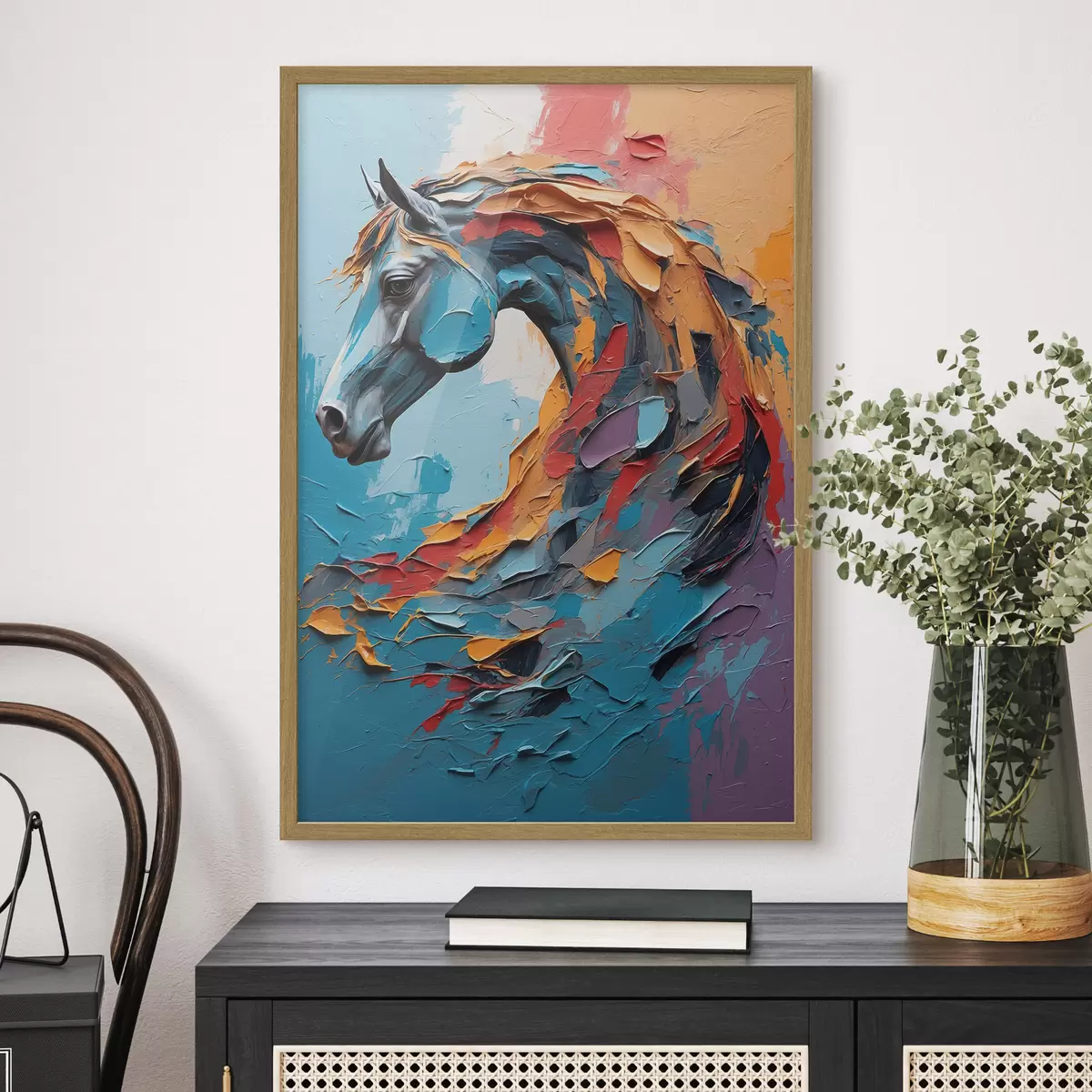 Plakat Abstrakcyjna głowa konia f40694