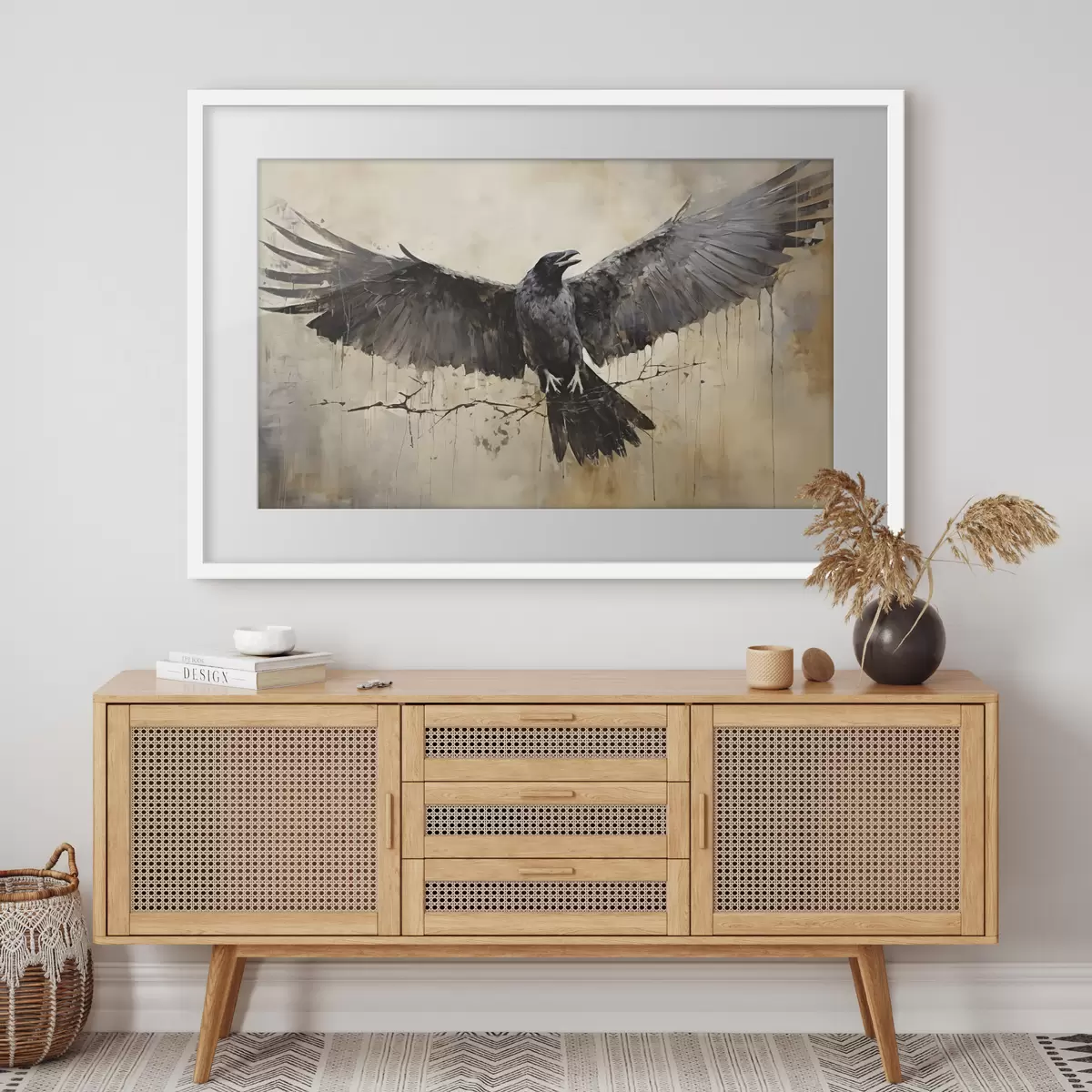 Plakat Czarny kruk rozpostarł skrzydła f40809