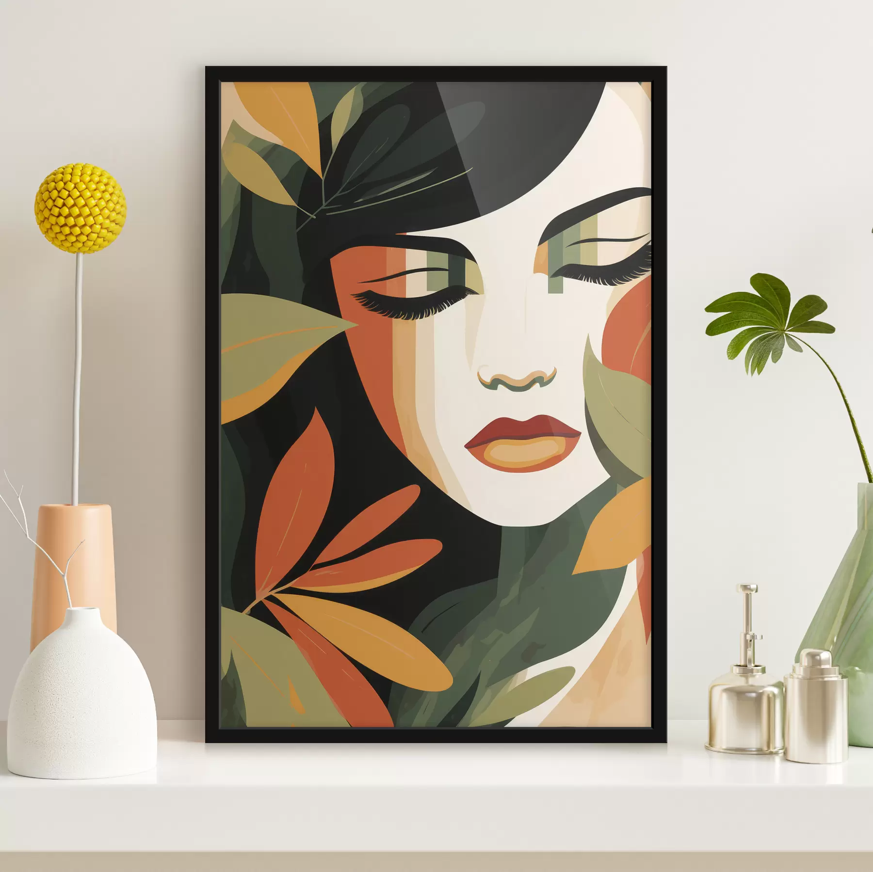 Fototapeta Kobieta w dżungli, abstrakcja, żywe kolory f40813