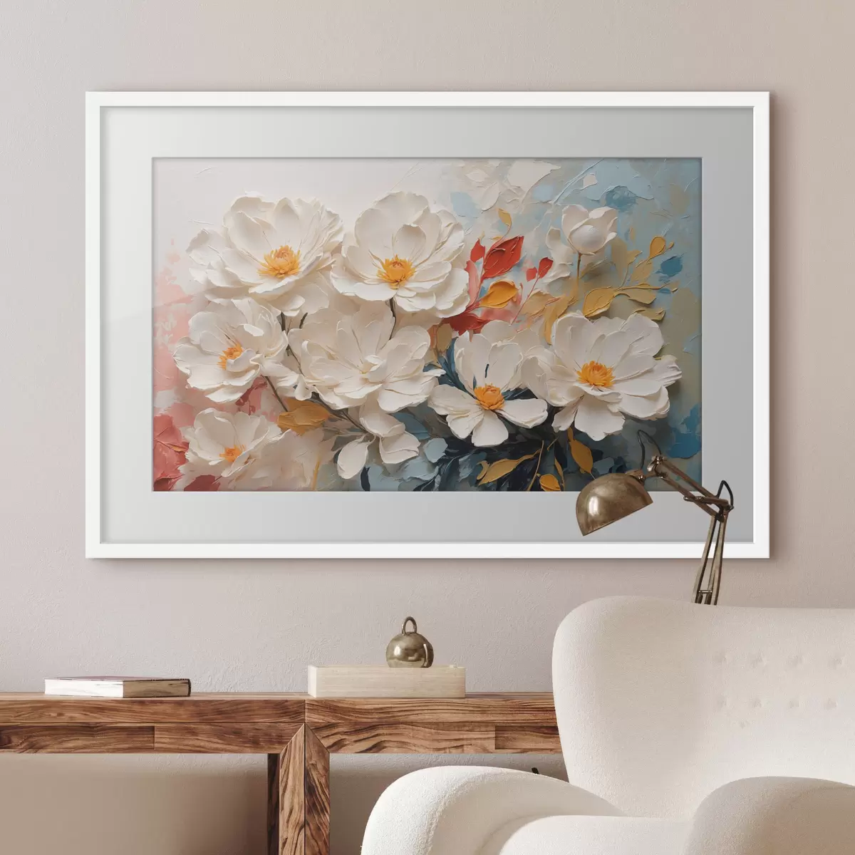 Plakat Jasne kwiaty, ciemny dzień f40862