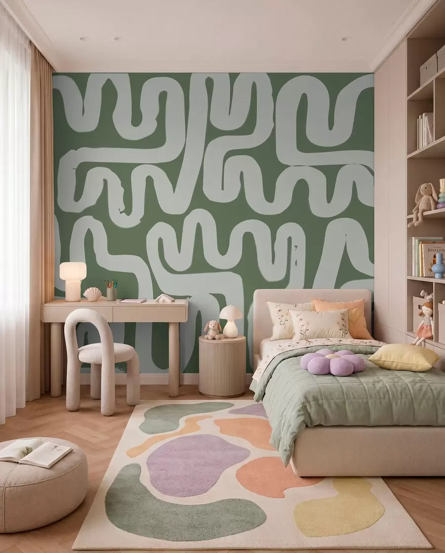 Fototapeta Kręte linie w zieleni mchu w01686v3