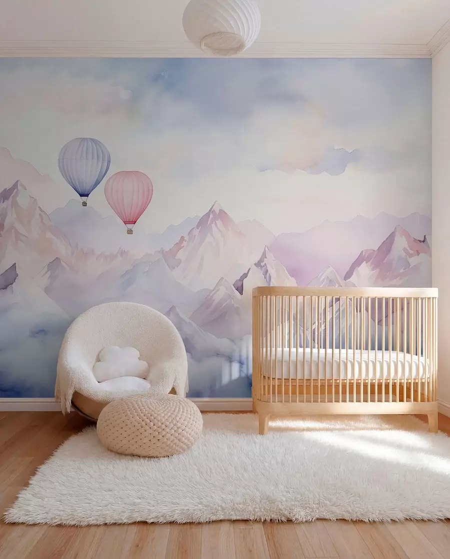 Fototapeta Balony nad różowymi szczytami w01786
