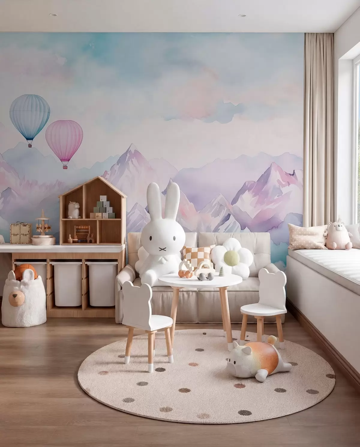 Fototapeta Balony nad błękitnymi górami w01786v1