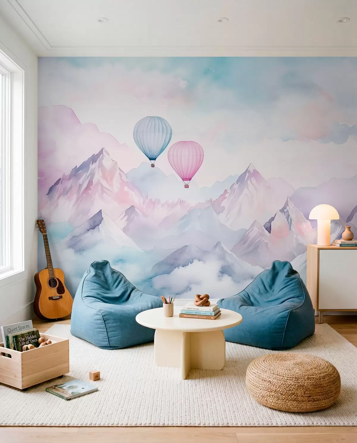 Fototapeta Balony nad błękitnymi górami w01786v1