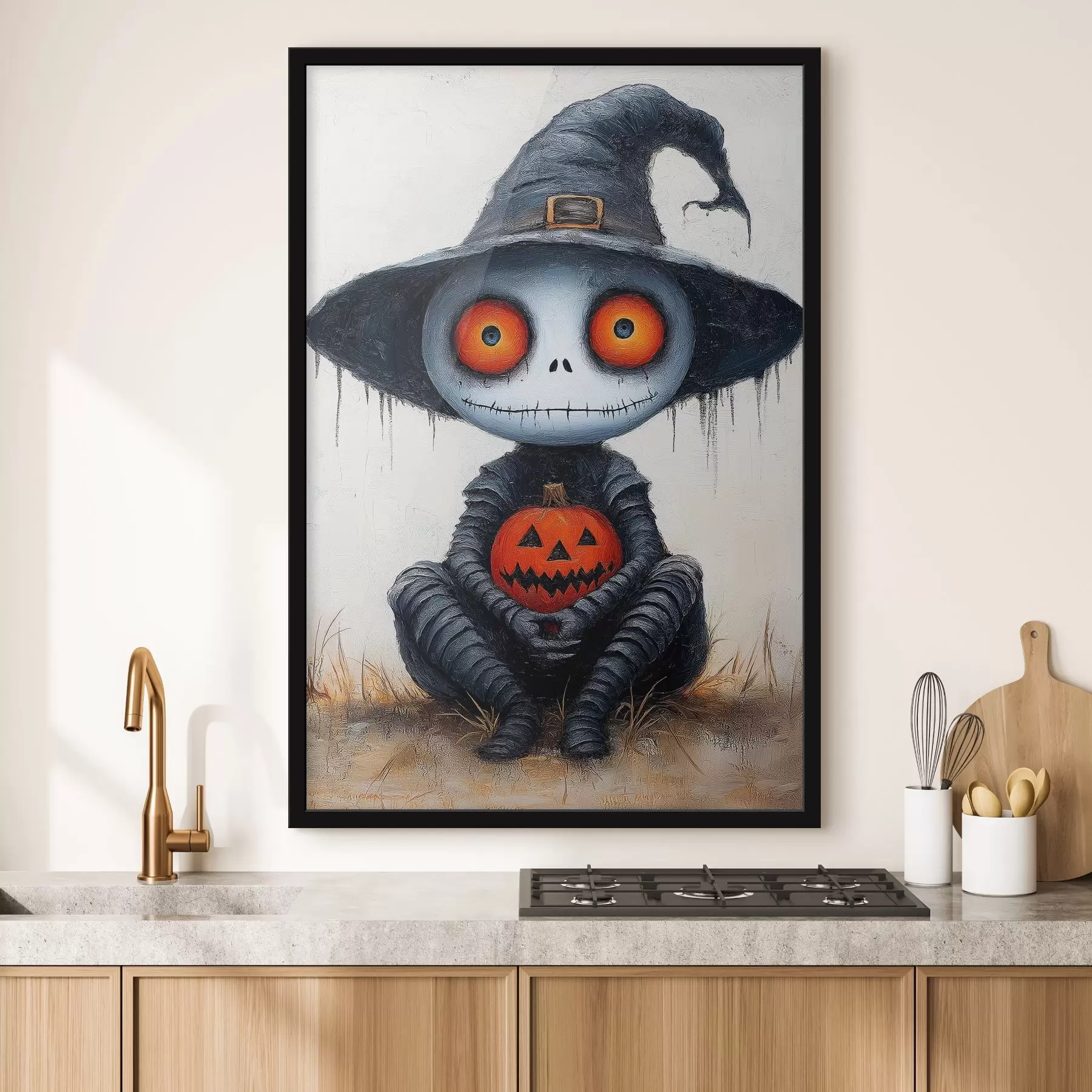 Fototapeta Chłopiec z dynią na Halloween f41127